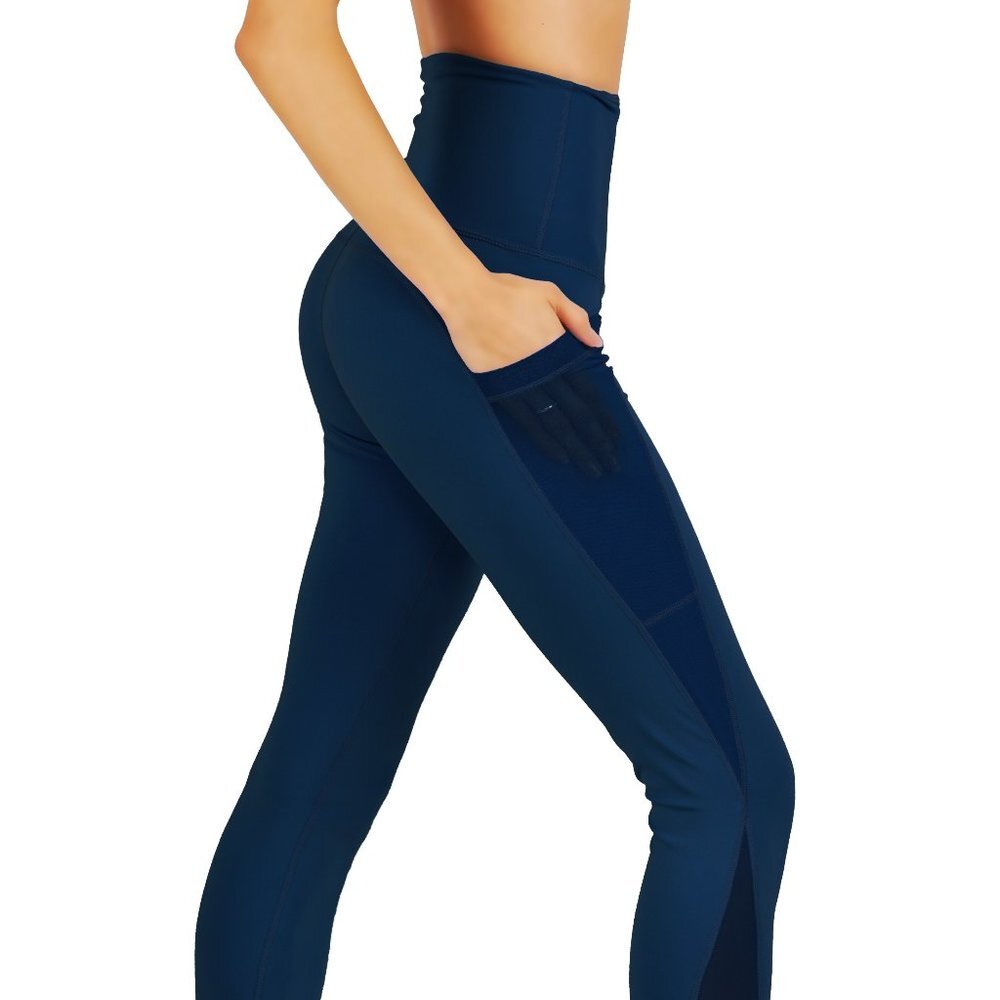 Deep side pockets workout leggings Navy
